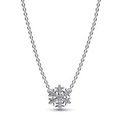 Pandora Sparkling Snowflake Silver Pendant Necklace