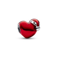 Pandora Moments Metallic Red Christmas Heart Charm