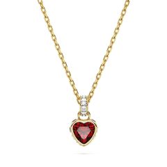 Swarovski Stilla Red Heart Gold-Tone Plated Pendant Necklace