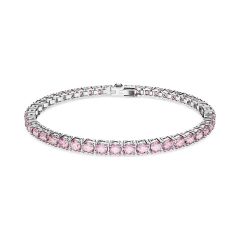 Swarovski Matrix Pink Rhodium-Plated Tennis Bracelet