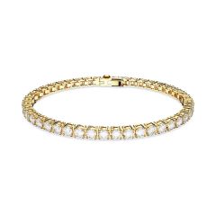 Swarovski Matrix White & Gold-Tone Plated Tennis Bracelet
