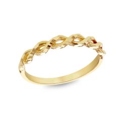 9CT Yellow-Gold Diamond-Cut Half Twist Ring