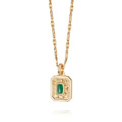Daisy May Emerald & Gold Birthstone Necklace