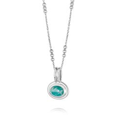 Daisy Amazonite Silver Pendant Necklace