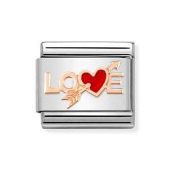 Nomination Composable Classic Love Heart Arrow Steel & Rose-Gold Charm