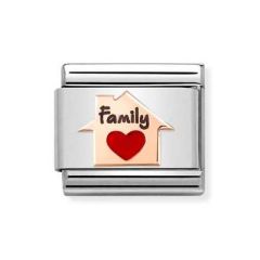 Nomination Composable Classic Family Home Steel & Rose-Gold Charm