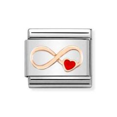 Nomination Composable Classic Infinity Heart Steel & Rose-Gold Charm