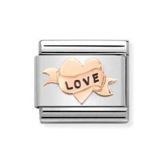 Nomination Composable Classic Heart Love Steel & Rose-Gold Charm