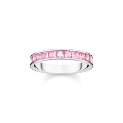 Thomas Sabo Pink Stones Sparkle Sterling Silver Ring