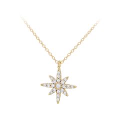 9CT Yellow-Gold North Star Sparkle Pendant Necklace