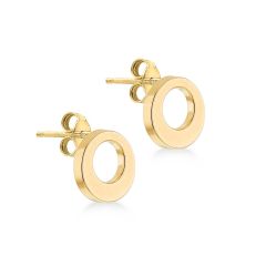 9CT Yellow-Gold Small Circles Stud Earrings