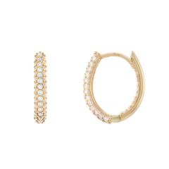 9CT Gold Cubic Zirconia Inside Out Huggie Hoop Earrings