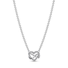 Pandora Sparkling Infinity Heart Silver Collier Necklace