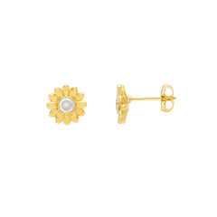 Estella Bartlett CZ Flower Gold-Plated Stud Earrings
