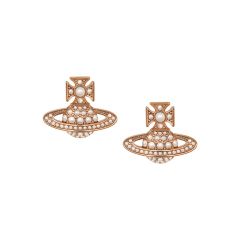 Vivienne Westwood Luzia Bas Relief Pearl & Rose-Tone Stud Earrings