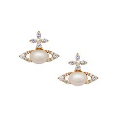 Vivienne Westwood Ada Pearl & Gold-Tone Stud Earrings