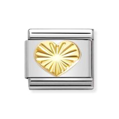 Nomination Classic Composable Etched Heart Gold & Steel Charm