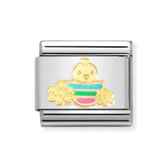 Nomination Composable Classic 18ct Gold Multi-Coloured Chick Charm