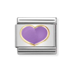 Nomination Composable Classic Purple Heart Enamel 18ct Gold Charm