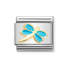 Nomination Composable Classic Turqouise Dragonfly Enamel 18ct Gold Charm