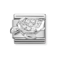 Nomination Composable Classic Sterling Silver and Cubic Zirconia Turle Charm