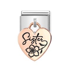 Nomination Composable Classic Rose Gold Sister Heart Pendant Charm