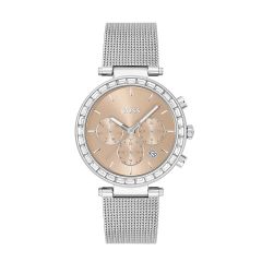 BOSS Watches Andra Steel Mesh & Rose-Gold 39MM Chronograph Watch