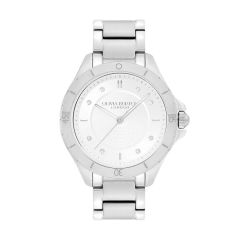 Olivia Burton Guilloche Silver Dial & Stainless Steel 36MM Watch