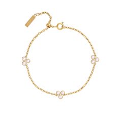Olivia Burton Classic Pearl Cluster Gold Chain Bracelet