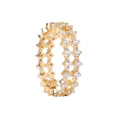 PDPAOLA Slim Dumbo Gold-Plated Double Eternity Ring
