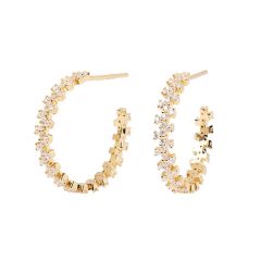 PDPAOLA Crown Gold-Plated Hoop Earrings