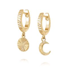 Daisy Est&eacute;e Lalonde Luna 18CT Gold-Plate Huggie Charm Earrings