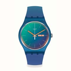 Swatch Fade To Teal 41MM Day & Date Watch