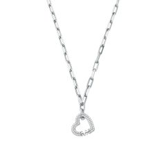 Michael Kors Heart Sparkle & Logo Pendant Link Necklace