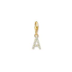 Thomas Sabo Letter A White Stones & Gold-Plated Charm