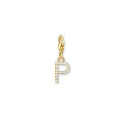 Thomas Sabo Letter P White Stones & Gold-Plated Charm