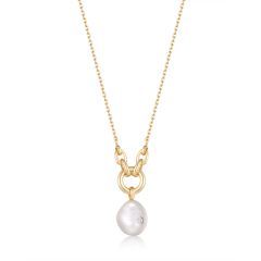 Ania Haie Pearl Sparkle Gold-Plated Pendant Necklace