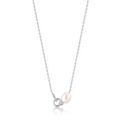 Ania Haie Pearl Link Sterling Silver Chain Necklace