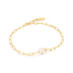 Ania Haie Pearl Sparkle Gold-Plated Chunky Chain Bracelet