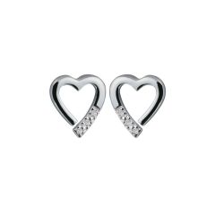 Hot Diamonds Romantic Heart Sterling Silver Stud Earrings