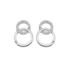 Hot Diamonds Striking Interlocking Circle Silver Stud Earrings