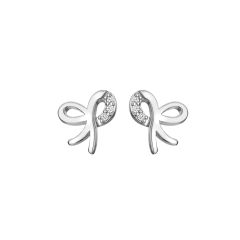 Hot Diamonds Ribbon Sterling Silver Stud Earrings