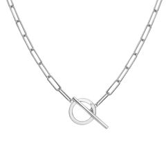 Hot Diamonds Linked T-Bar Sterling Silver Chain Necklace