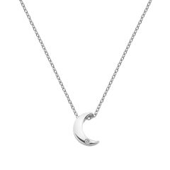 Hot Diamonds Amulets Crescent Moon Silver Pendant Necklace