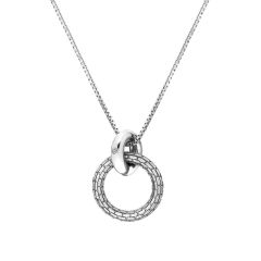 Hot Diamonds Woven Circle Sterling Silver Pendant Necklace