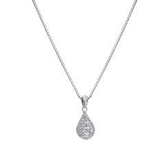 Hot Diamonds Glimmer White Topaz Silver Pendant Necklace