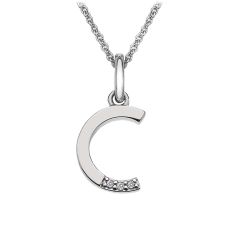 Hot Diamonds Letter C Sterling Silver Pendant Necklace