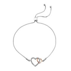 Hot Diamonds Togetherness Open Heart Two-Tone Slider Bracelet