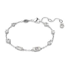 Swarovski Mesmera Mixed White Crystal Rhodium-Plated Chain Bracelet