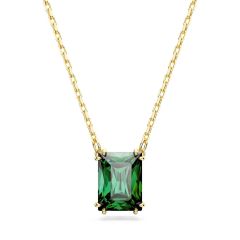 Swarovski Matrix Gold-Tone & Green Rectangle Pendant Necklace